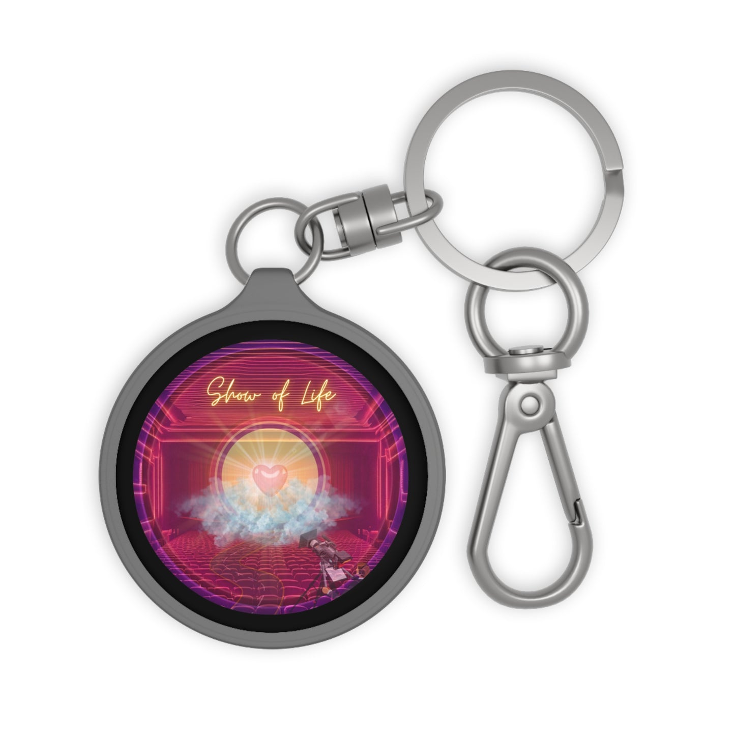 Lumpy Donut Keychain - "The Donut of Life" - series 1.0 - variant 1 - purple/magenta donut
