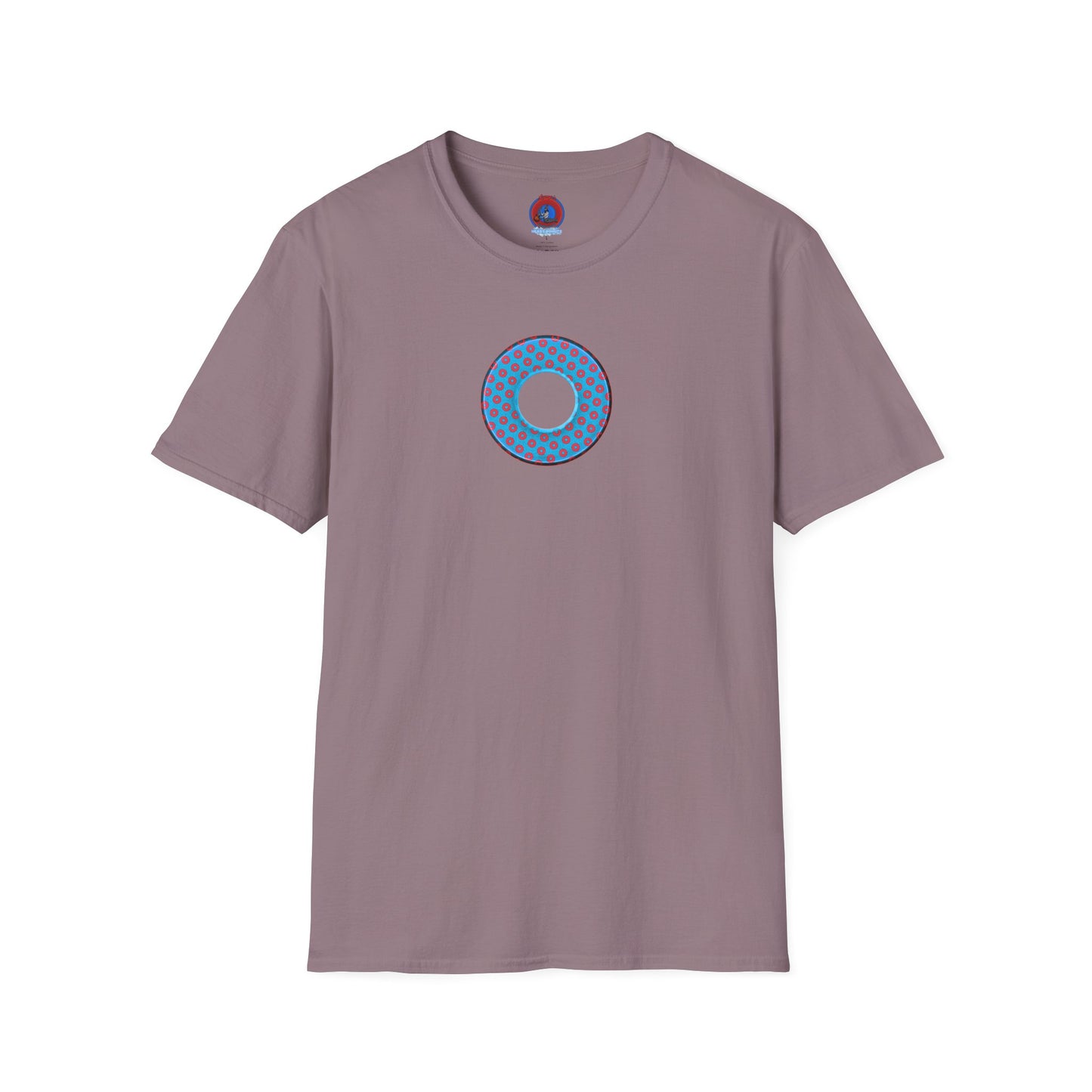 Plain Donuts/Unisex Soft-Style - "Plain Electric Paradoxical Donuts" - light blue/red donuts
