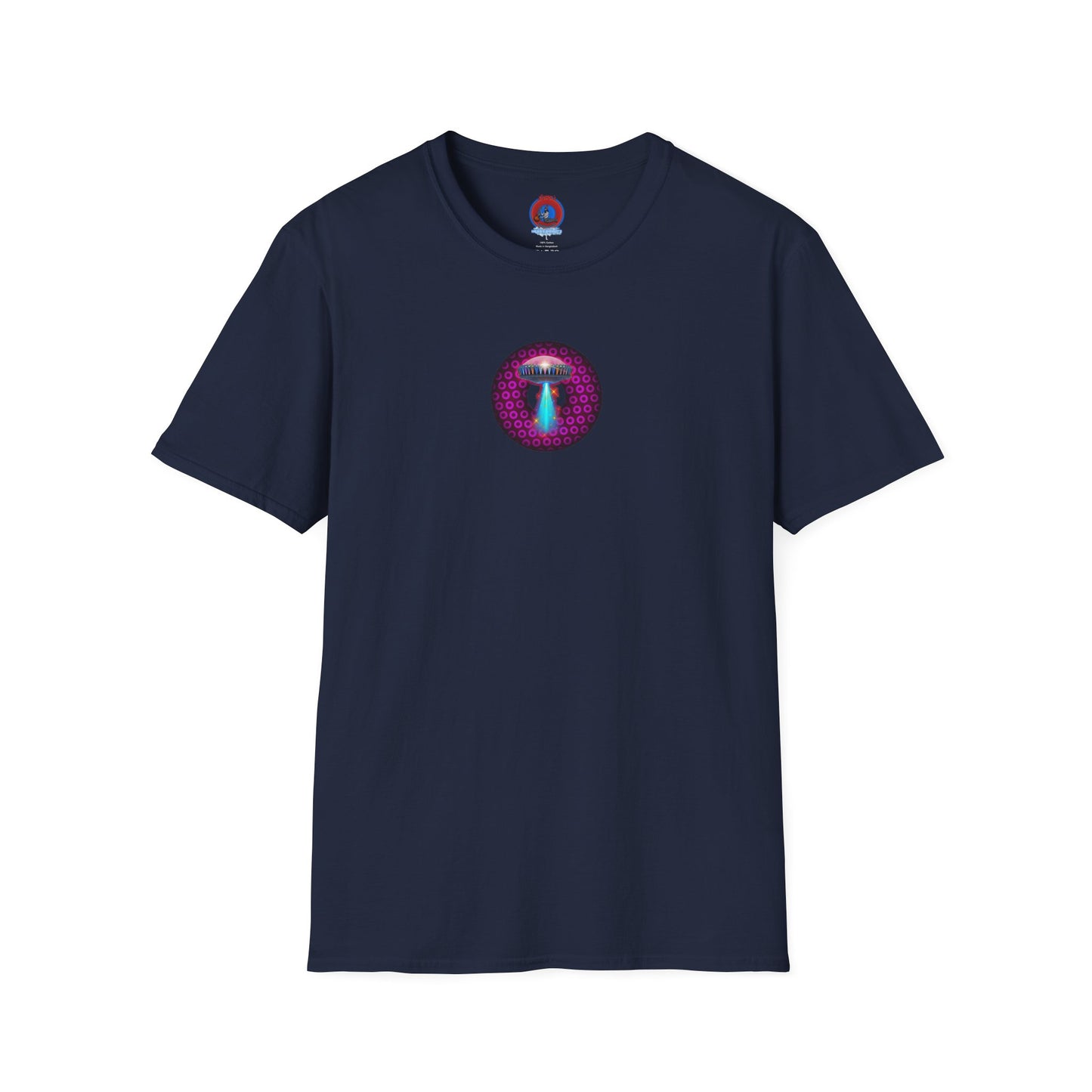 Coffee Traders Tee - Unisex Soft-Style - "Blastoff " - paradoxical donuts - variant 1 - mothership front/logo back