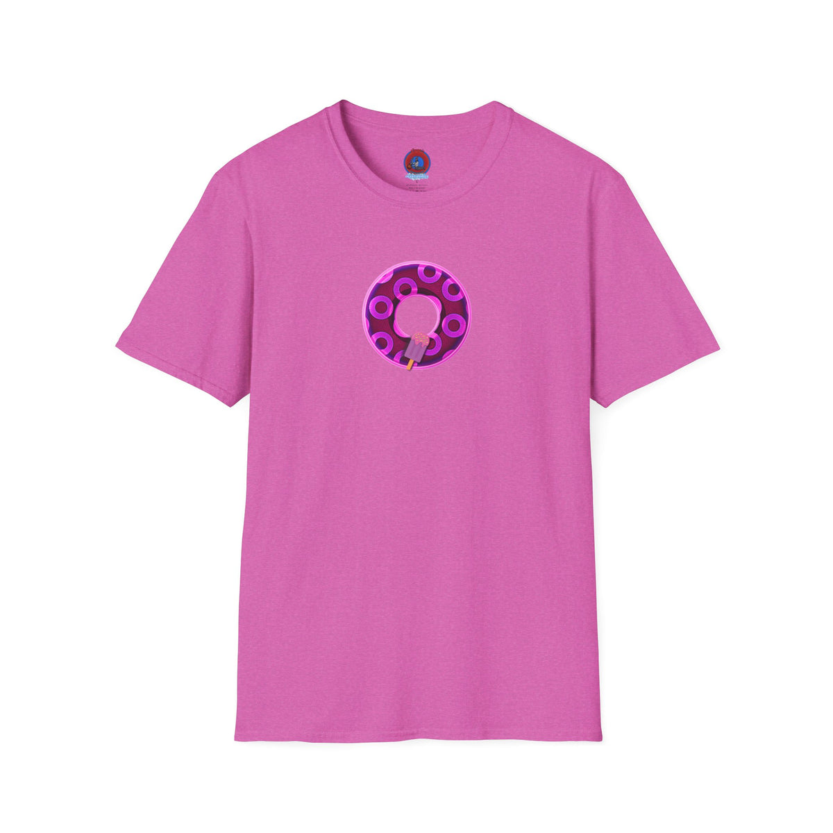 Classic Donut Tee - Unisex Soft-Style - "It's Ice Cream Popsicles - YEMSG Donut" - purple/magenta paradox donut - variant 1