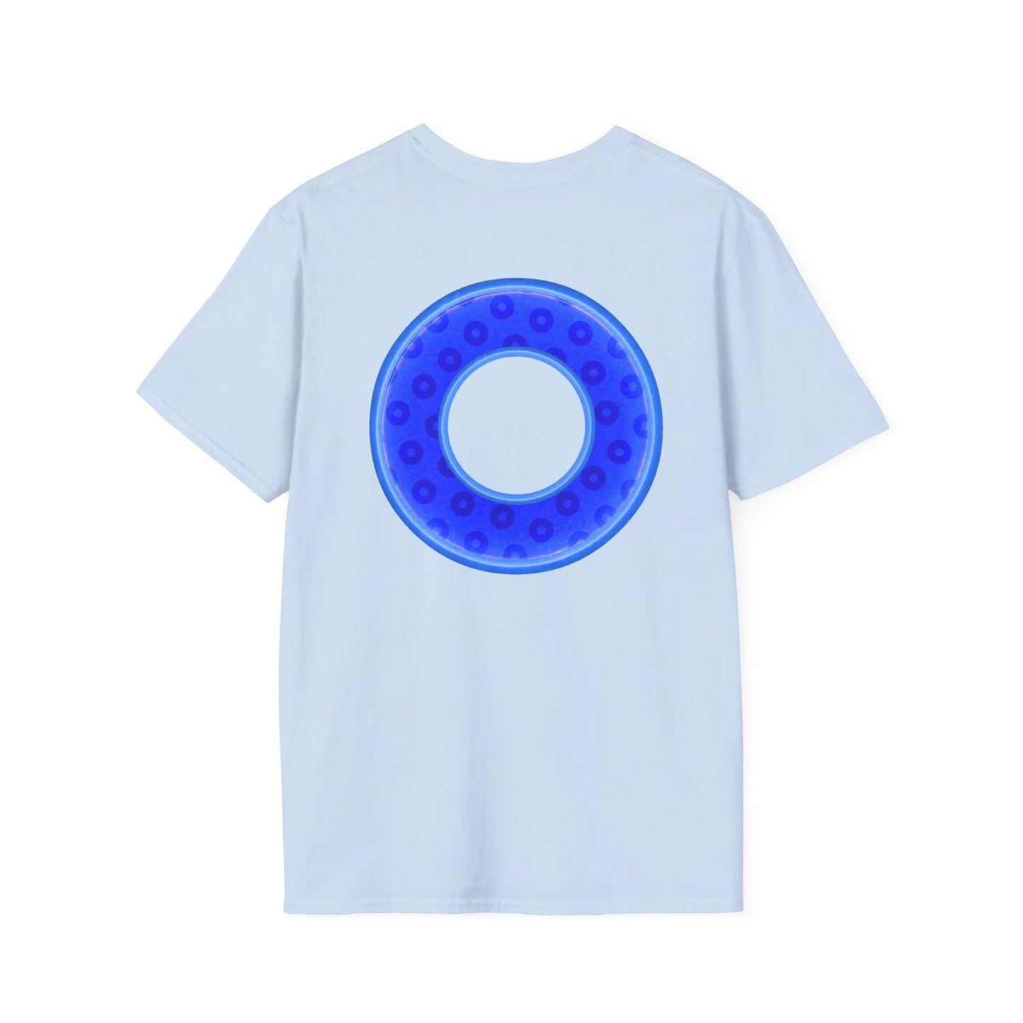 Plain Donuts/Unisex Soft-Style - "Plain Wide Mouthed Paradoxical Donuts" - bright blue/light blue blue donuts
