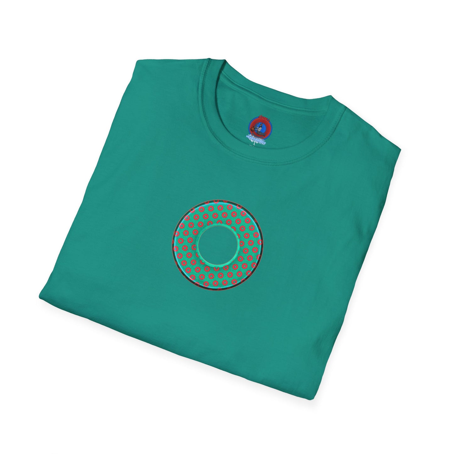 Plain Donuts/Unisex Soft-Style - "Plain Electric Paradoxical Donuts" - light green/red donuts