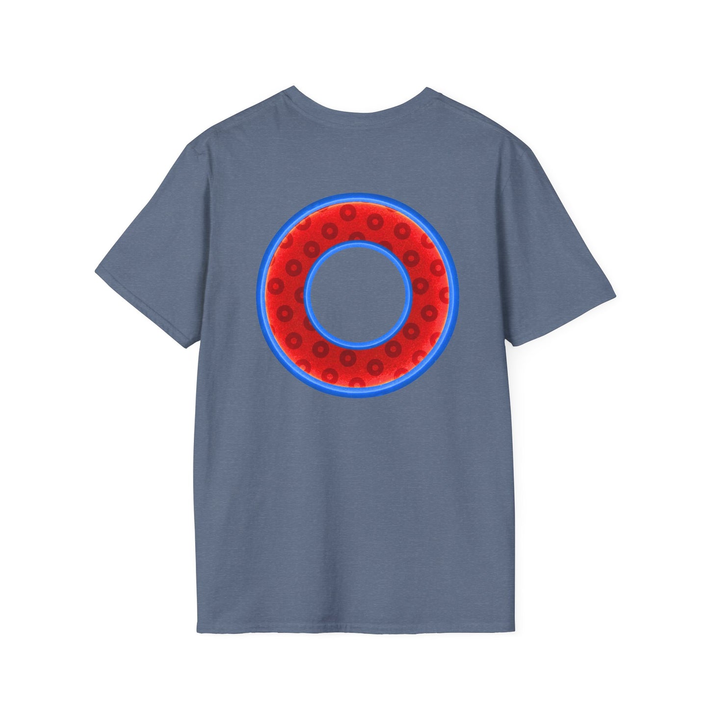 Plain Donuts/Unisex Soft-Style - "Plain Wide Mouthed Paradoxical Donuts" - red/medium royal blue donuts