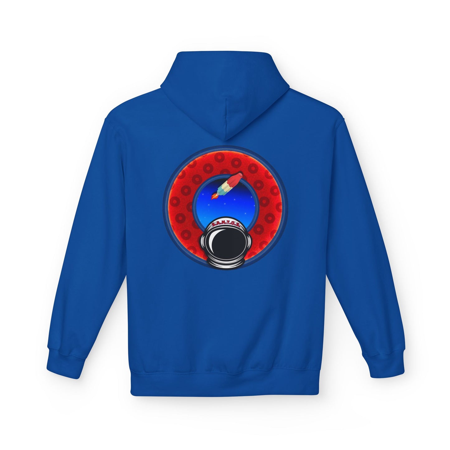 Fleece Harry Hoodies [Midweight Soft-style] - "This is What Donuts Smell Like in Space - YEMSG Donut" - w/widemouthed red/blue donut