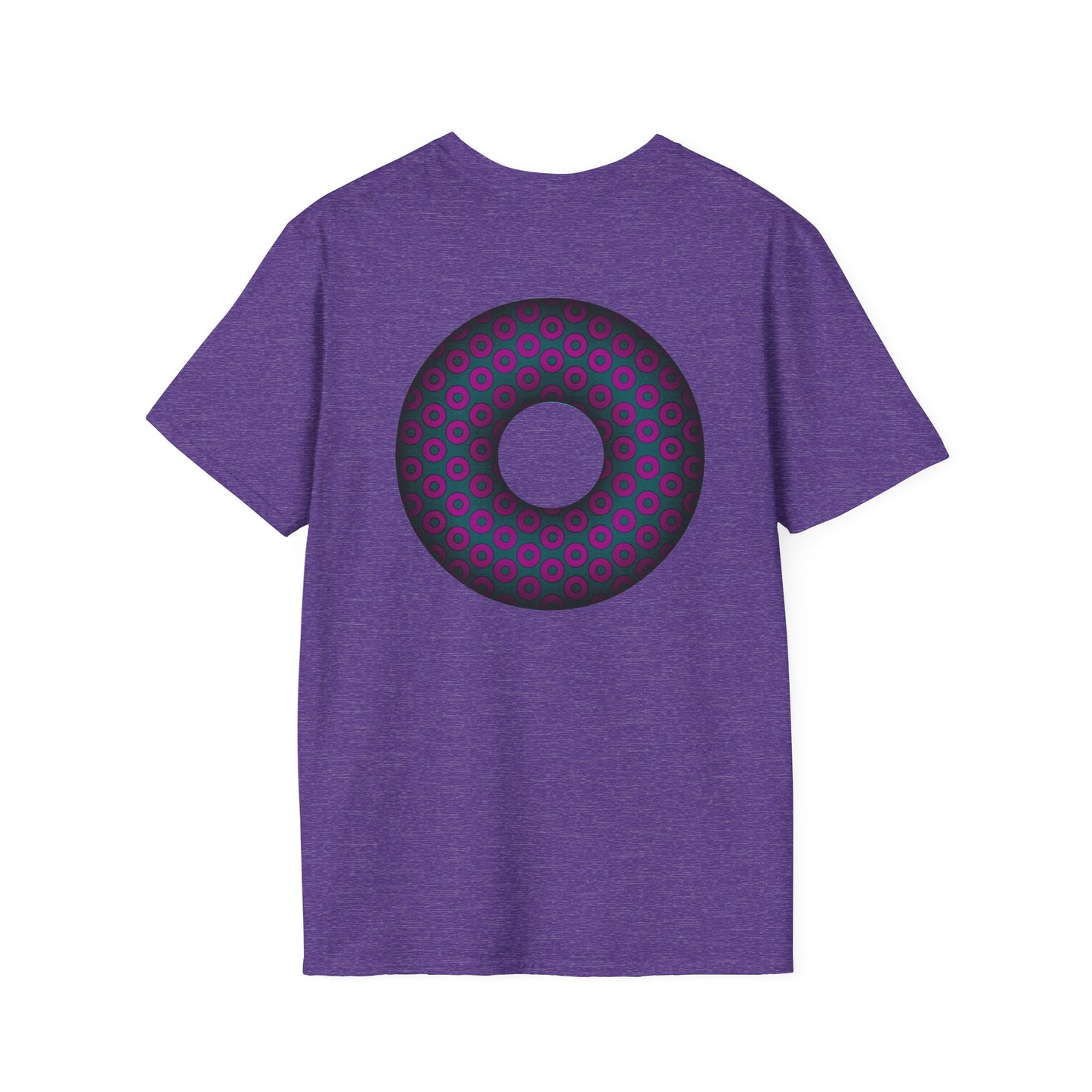 Plain Donuts/Unisex Soft-Style - "Plain Paradoxical Grided Donuts" - dark magenta/faded navy donuts