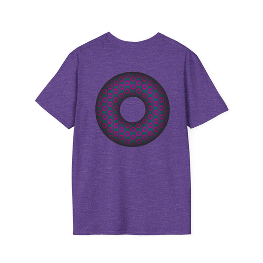 Plain Donuts/Unisex Soft-Style - "Plain Paradoxical Grided Donuts" - dark magenta/faded navy donuts
