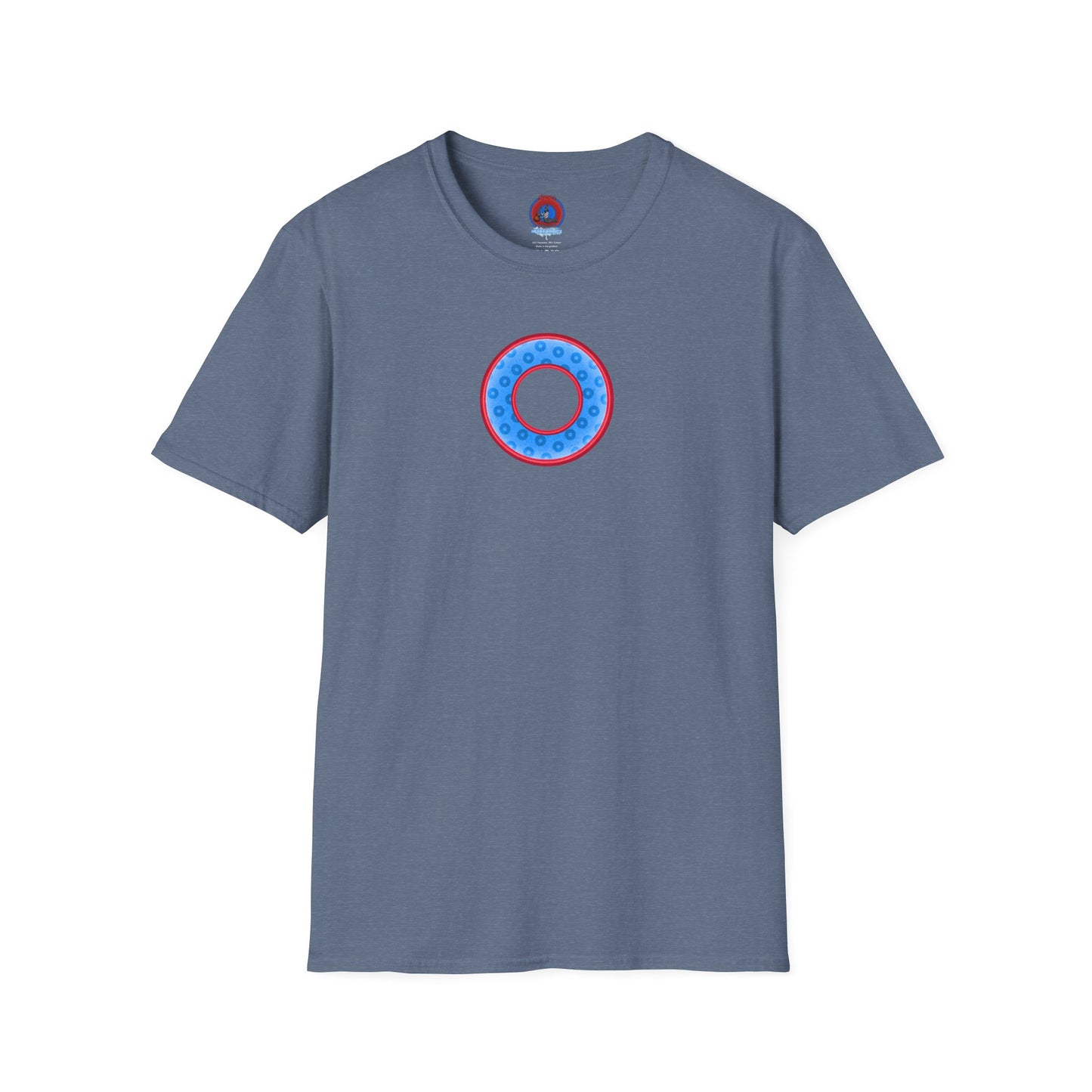 Plain Donuts/Unisex Soft-Style - "Plain Wide Mouthed Paradoxical Donuts" - light blue/red donuts