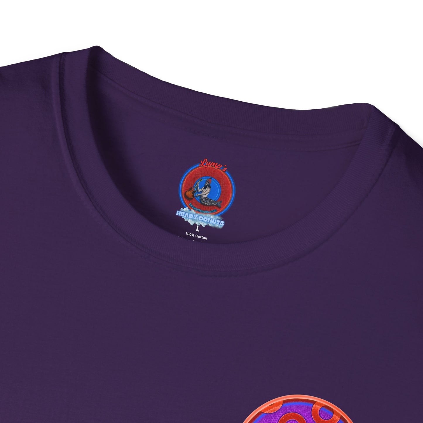 Classic Donut Tee - Unisex Soft-Style - "Wooked Cream - YEMSG Donut " -purple/red rustic paradox donut - variant 6