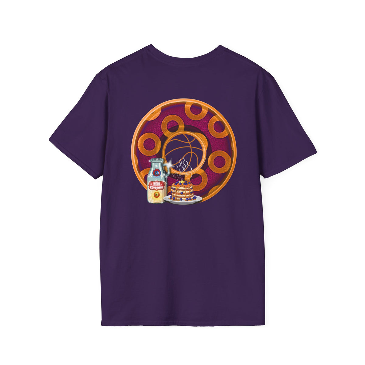 Classic Donut Tee - Unisex Soft-Style - "Princely Wooked Cream - YEMSG Donut " - burgundy/orange rustic paradox donut - variant 2