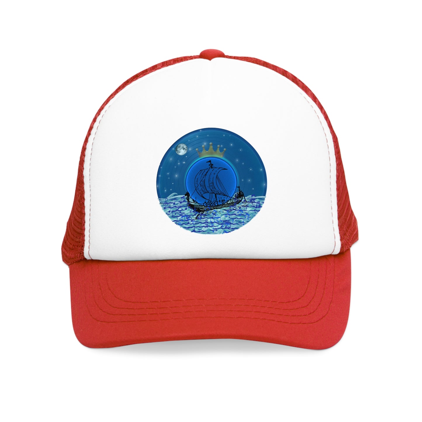 Lumpy Trucker Hat - "Stately Donut of the Prince" - blue