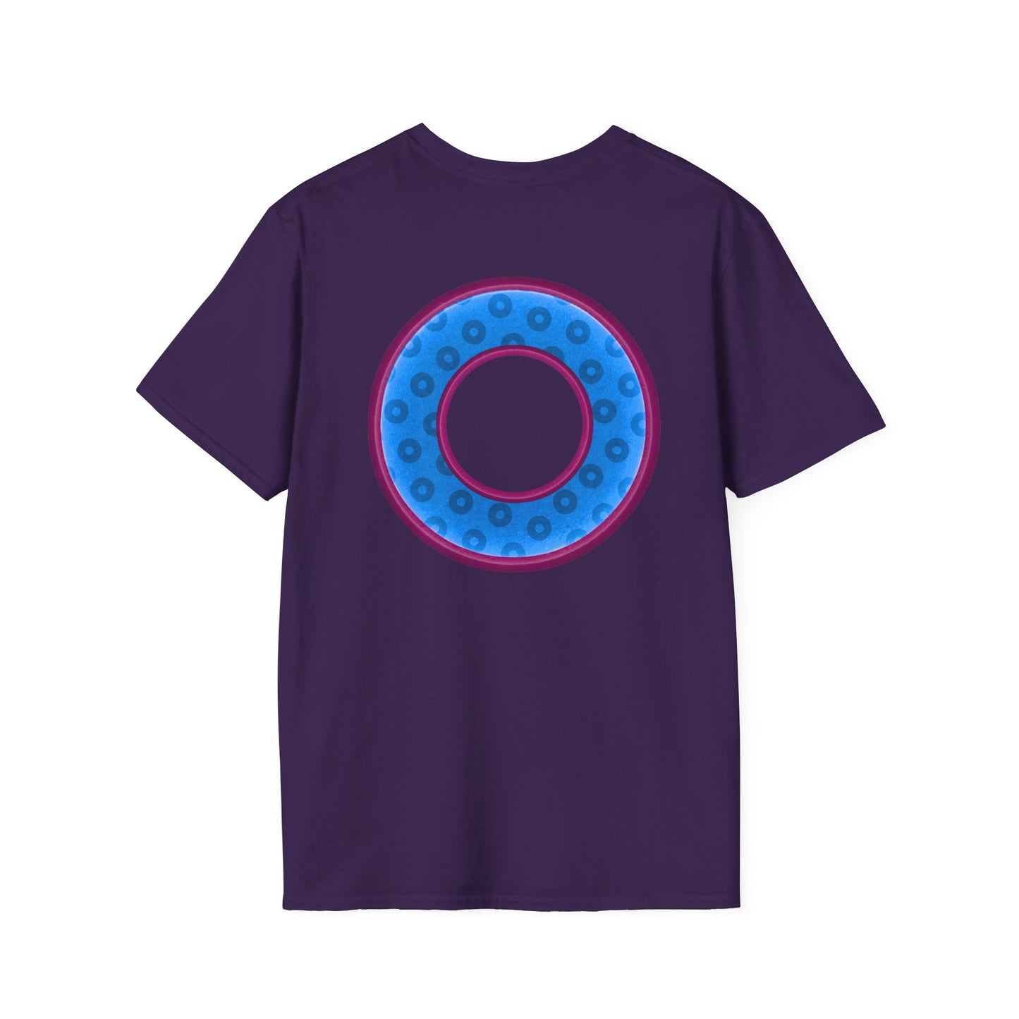 Plain Donuts/Unisex Soft-Style - "Plain Wide Mouthed Paradoxical Donuts" - light blue/dark magenta donuts