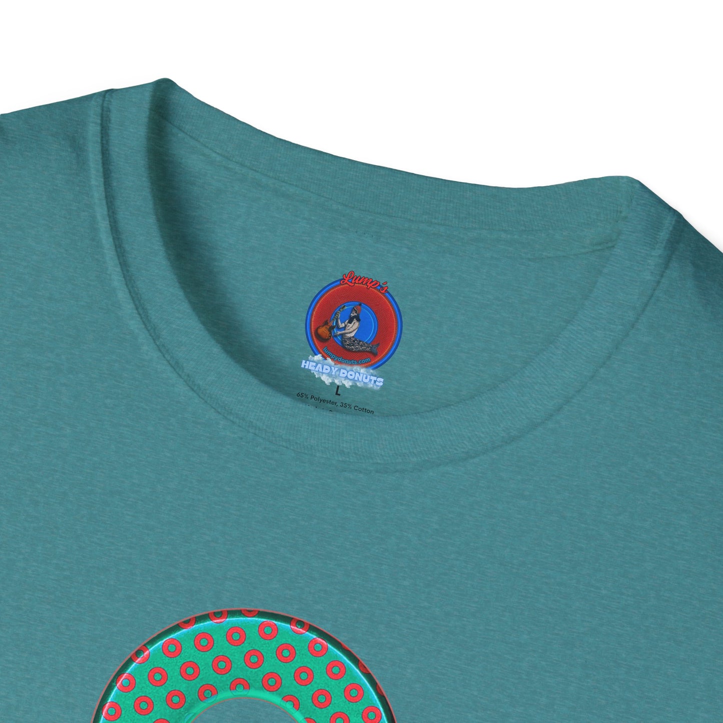 Plain Donuts/Unisex Soft-Style - "Plain Electric Paradoxical Donuts" - light green/red donuts