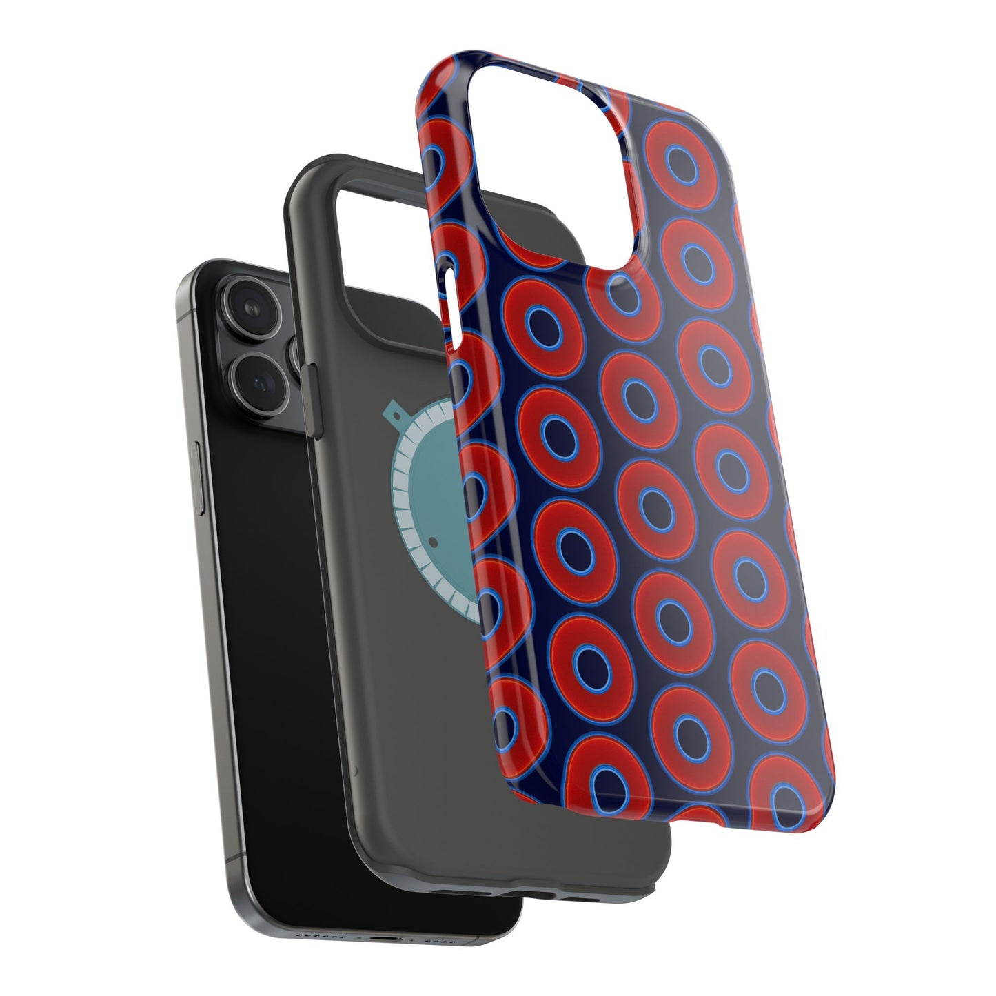 Copy of Magnetic Tough Donut Case - red vivid donut print w/midnight blue background