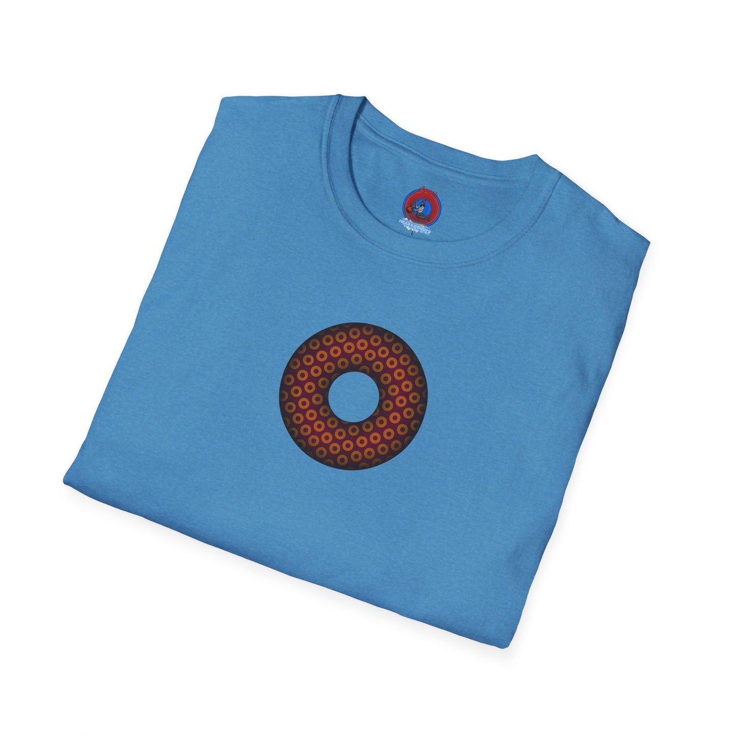 Plain Donuts/Unisex Soft-Style - "Plain Paradoxical Grided Donuts" - orange/burgundy donuts