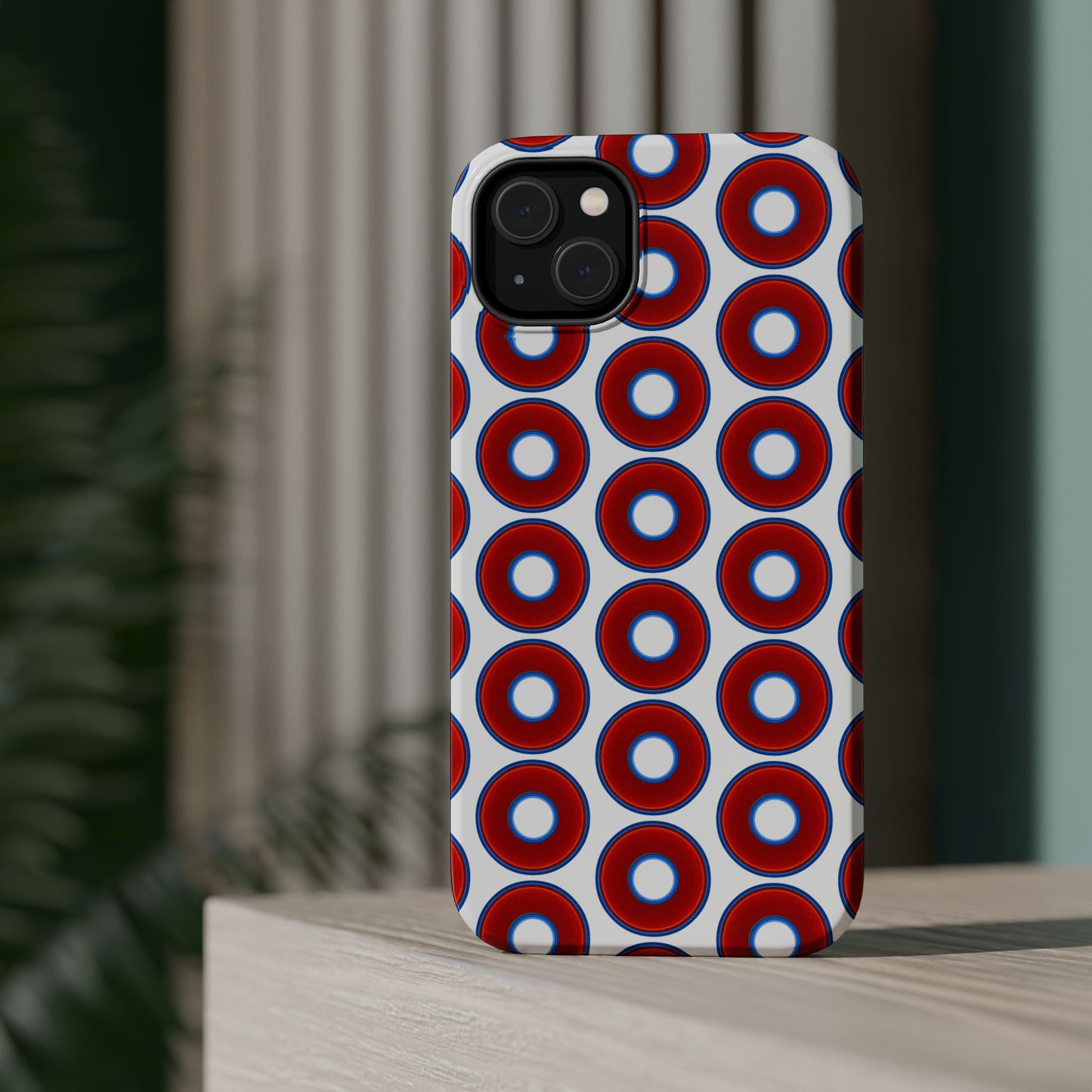 Magnetic Tough Donut Case - red vivid donut print w/white background