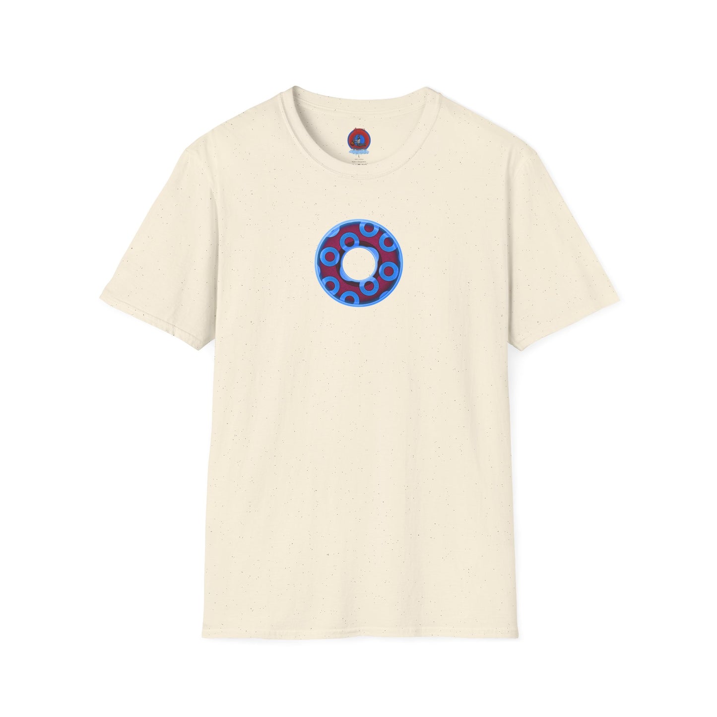 Plain Donuts/Unisex Soft-Style - "Plain Rustic Paradoxical Donuts" - light blue/burgundy donuts