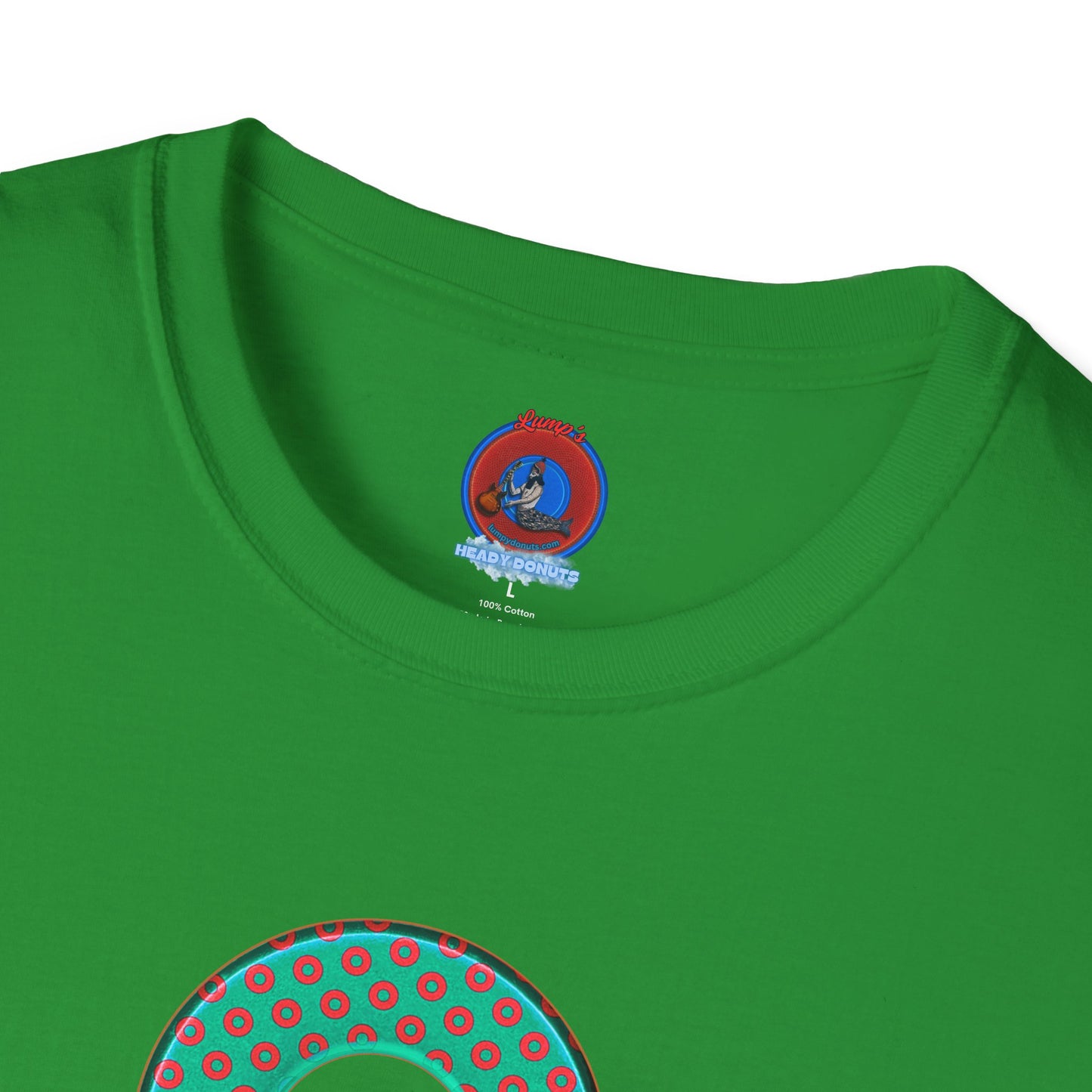 Plain Donuts/Unisex Soft-Style - "Plain Electric Paradoxical Donuts" - light green/red donuts