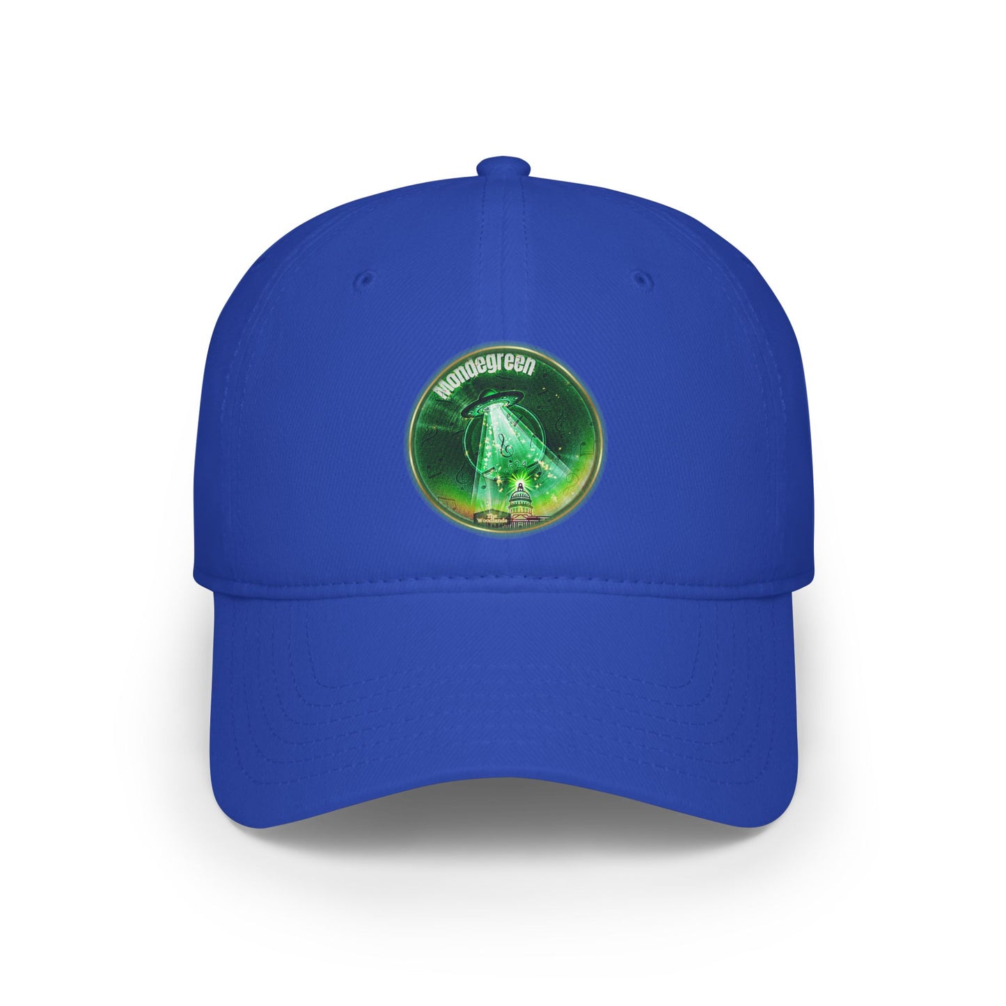 Lumpy Donut Baseball Cap - "Close Encounters of the Delaware Kind" - variant 2 - vivid green record donut w/