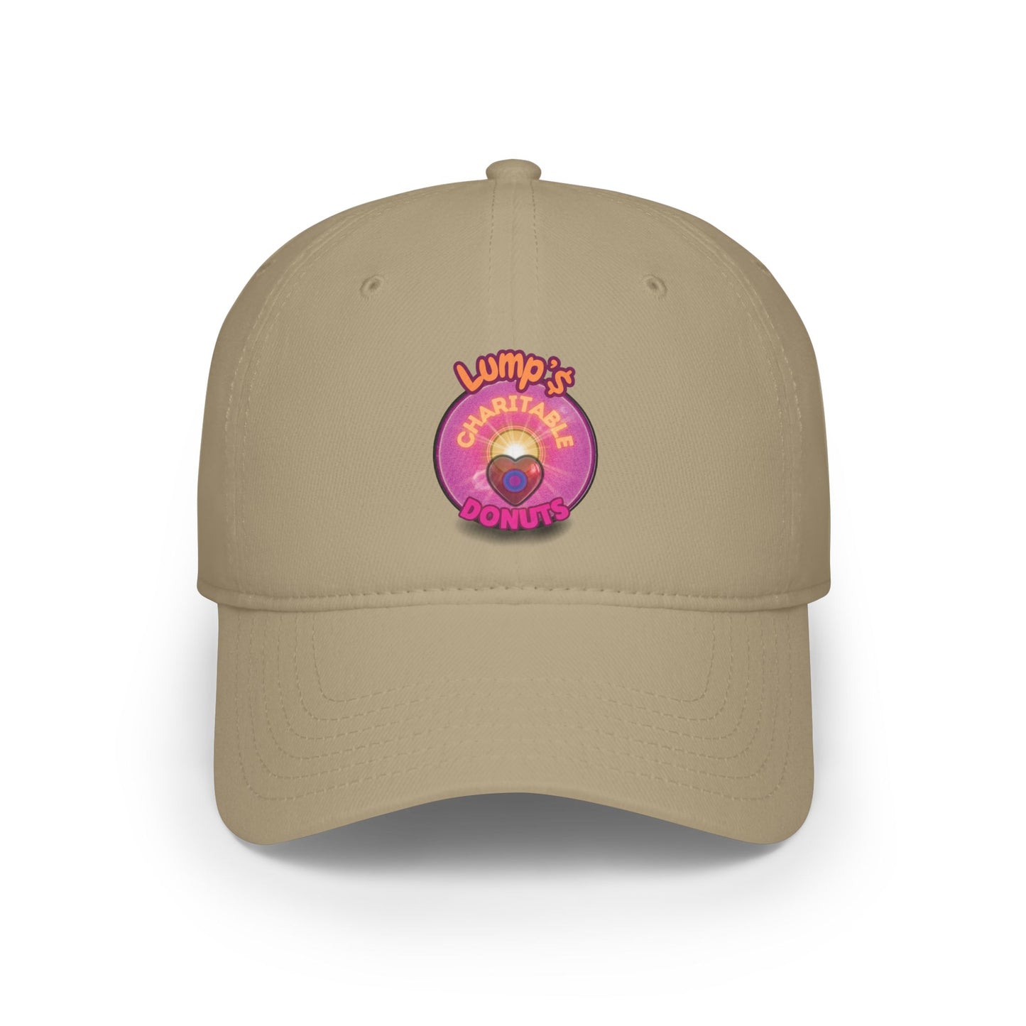 Lumpy Donut Baseball Cap - "Lump's Charitable Donut" - vivid magenta hexadonut w/ [*charitable donut]