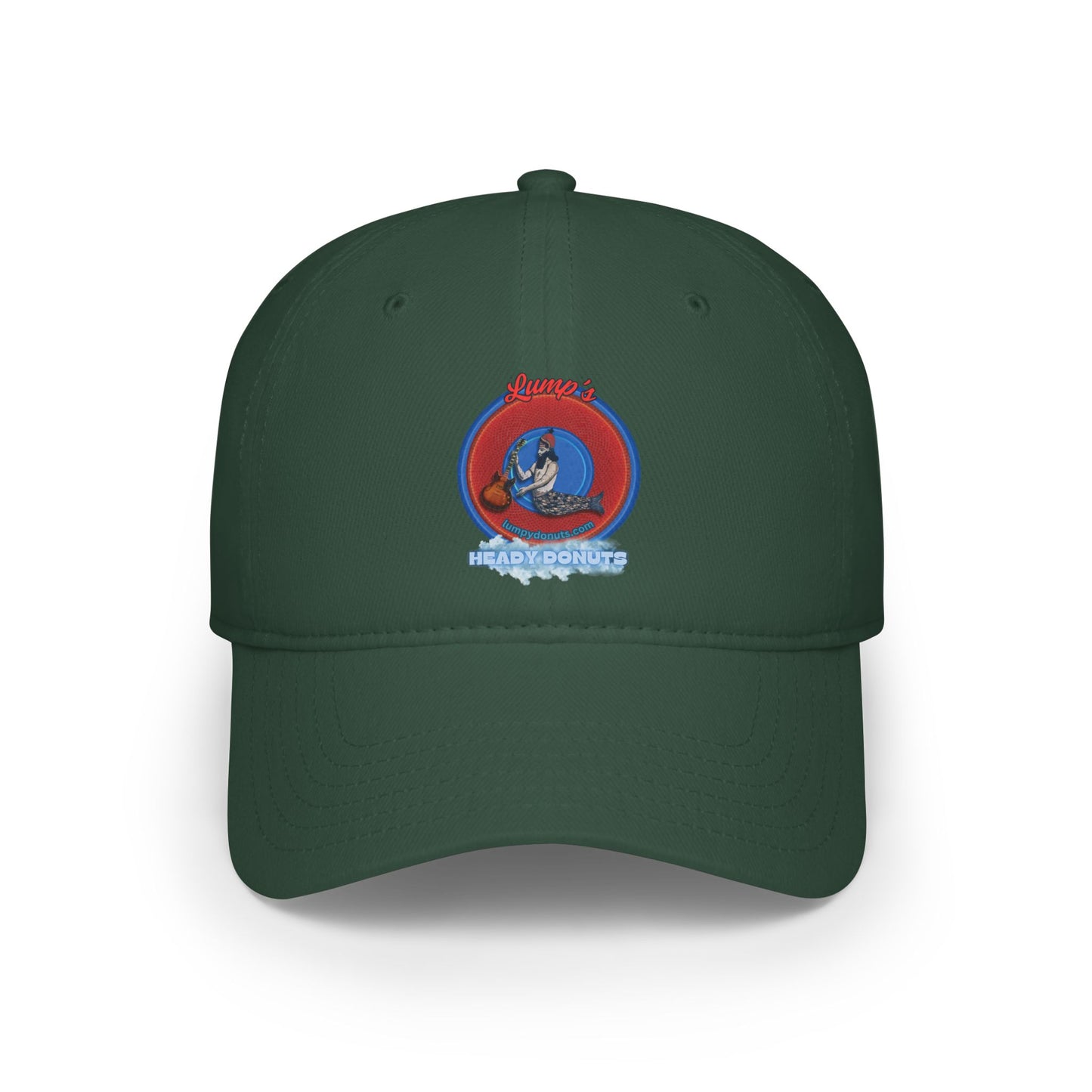 Lumpy Donut Baseball Cap - "Lump's Logo Donut Cap" - vivid red donut w/