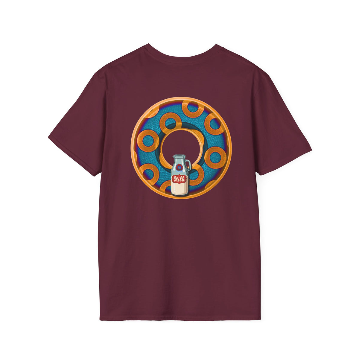 Classic Donut Tee - Unisex Soft-Style - "Wooked Cream - YEMSG Donut " -blue/orange rustic paradox donut - variant 4