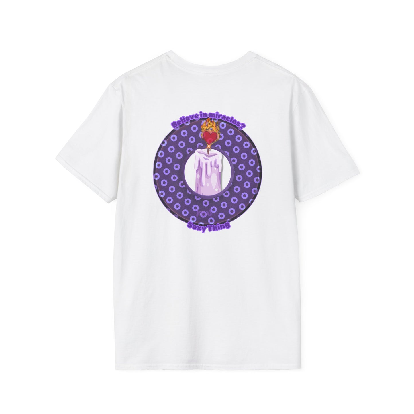 Classic Donut Tee - Unisex Soft-Style - "Donuts for Sexy Things" - electric purple/light purple paradox donut