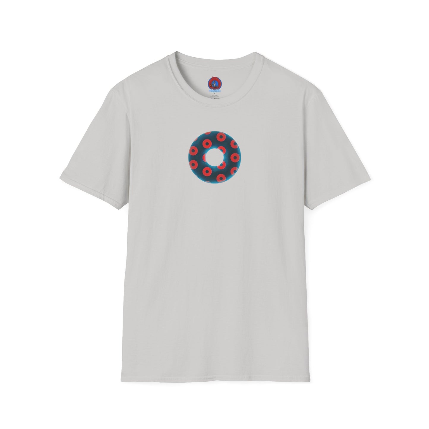 Plain Donuts/Unisex Soft-Style - "Plain Blimpy Paradoxical Donuts" - steel blue/red donuts