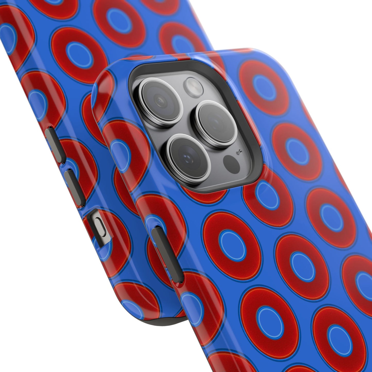 Magnetic Tough Donut Case - red vivid donut print w/medium royal blue background