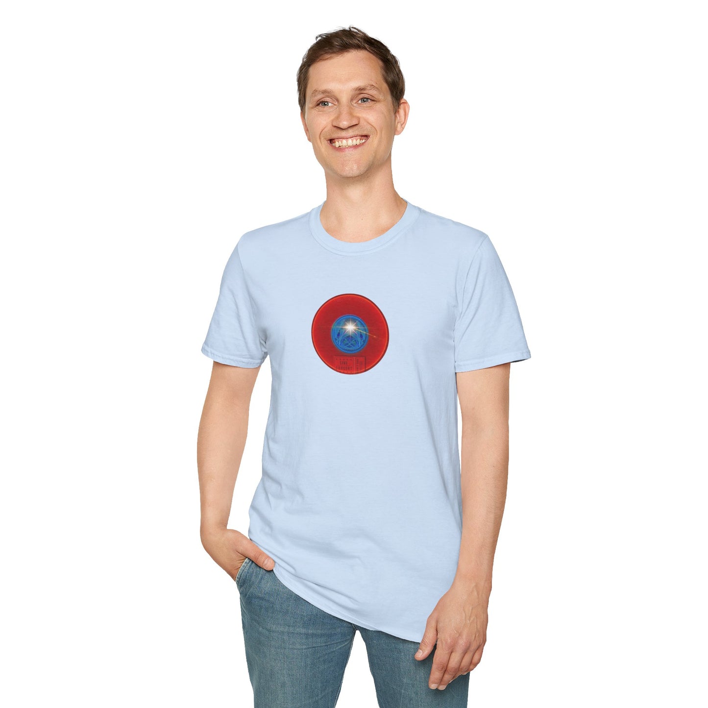 Classic Donut Tee - Unisex Soft-Style - "Golgi Donuts" - vivid red donut - variant 2