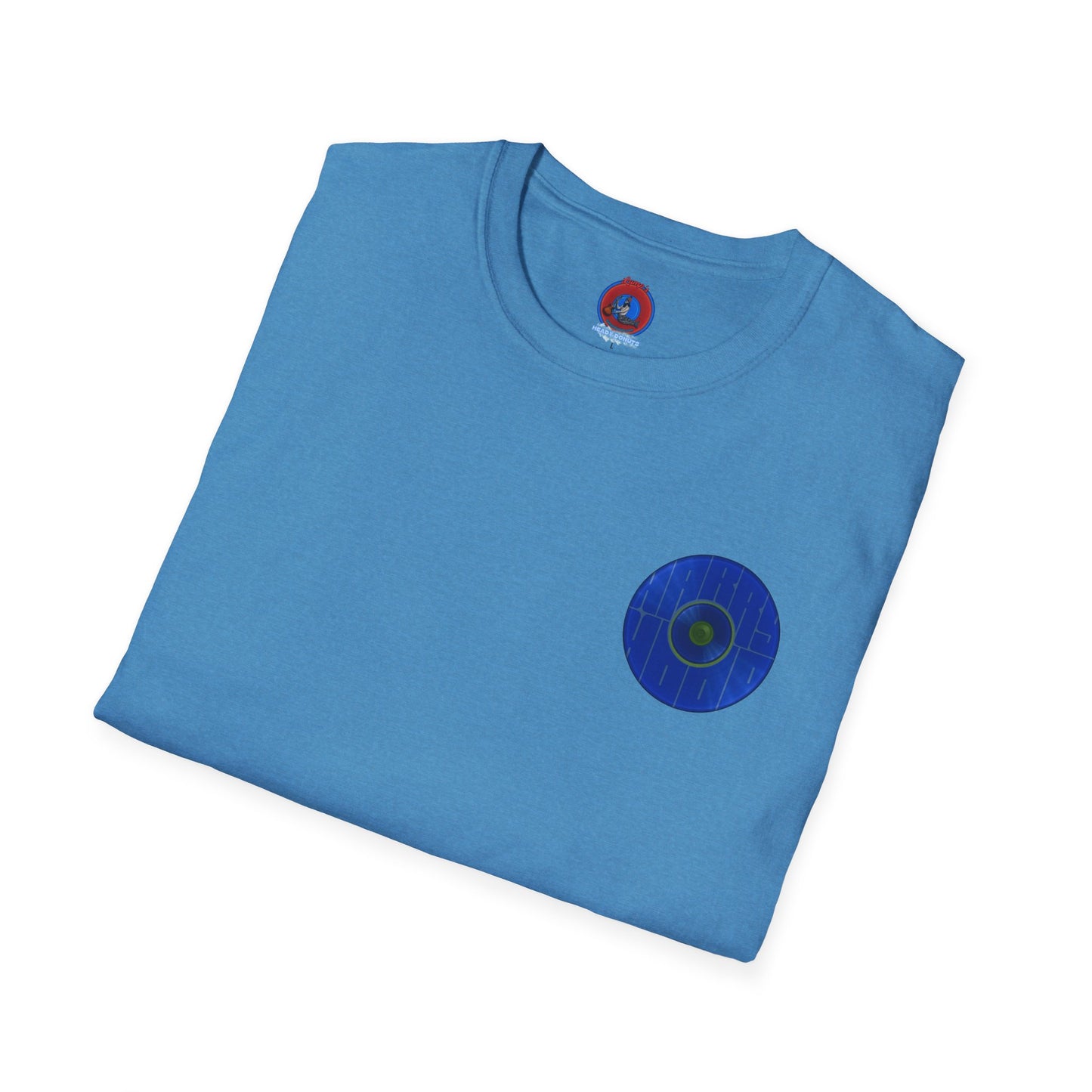 Classic Donut Tee - Unisex Soft-Style - "Harry's Hoodlum Donut" - series 1.0  - variant 3 - lights off/blue donut(s)