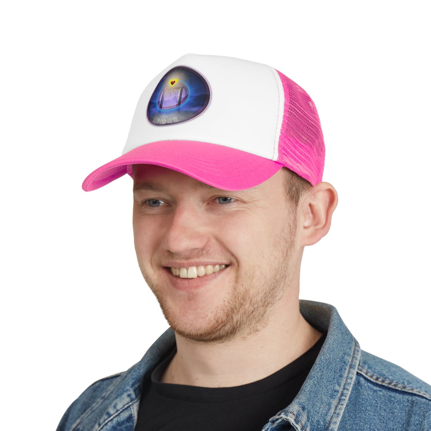 Lumpy Trucker Hat - "The More Charitable Donut" - blue picture donut [*100% of profit to charity]