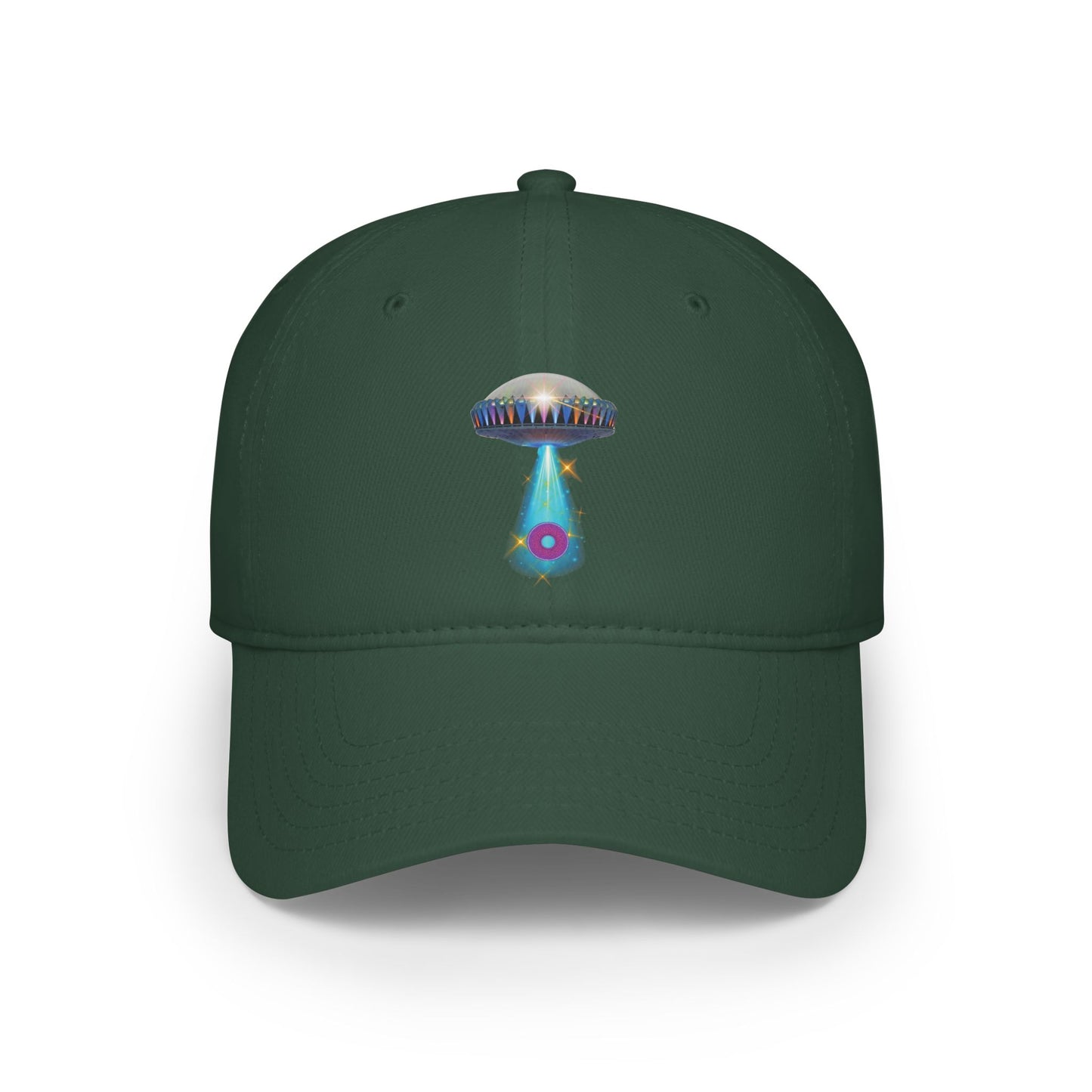 Lumpy Donut Baseball Cap - "Mothership Donut Cap" -  variant 2 - donut w/tractor beam
