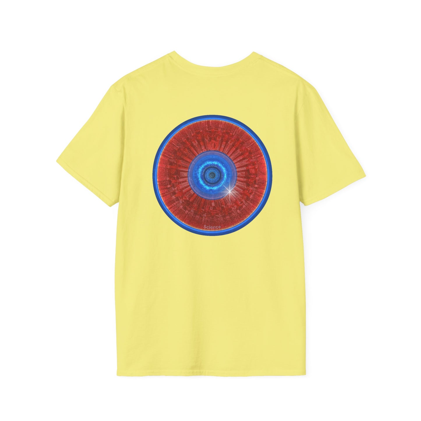 Classic Donut Tee - Unisex Soft-Style - "Graphic Translation Tee Shirt" - vivid red/blue tube donut - variant 2