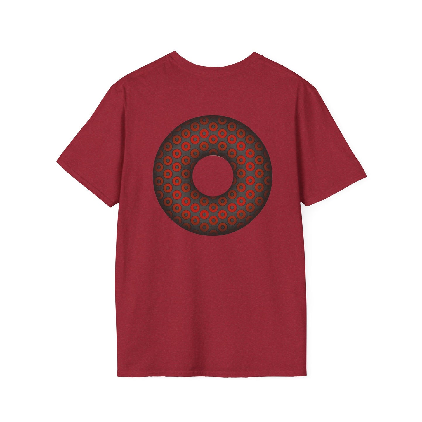 Plain Donuts/Unisex Soft-Style - "Plain Paradoxical Grided Donut" - red/dark gray donuts
