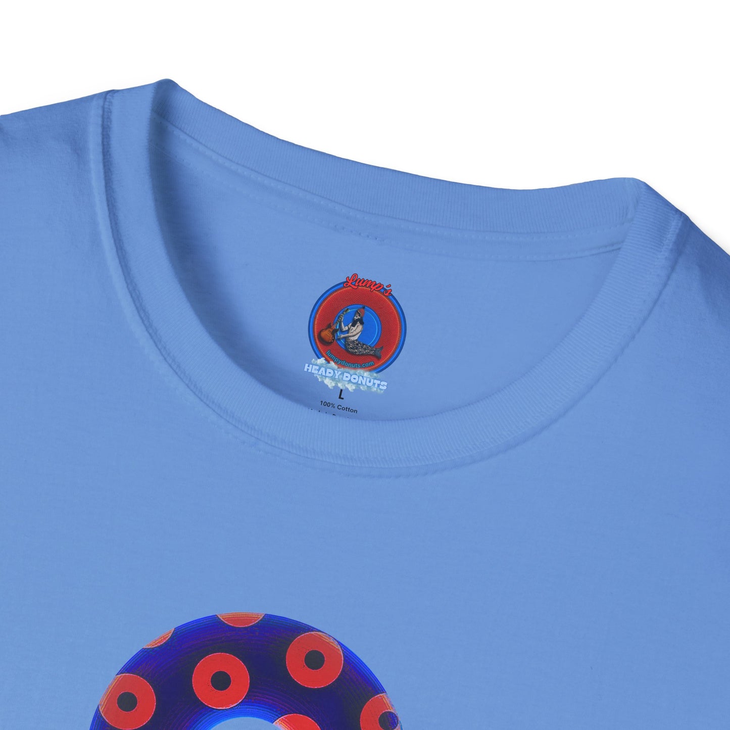 Plain Donuts/Unisex Soft-Style - "Plain Blimpy Paradoxical Donuts" - dark violet blue/bright red donuts