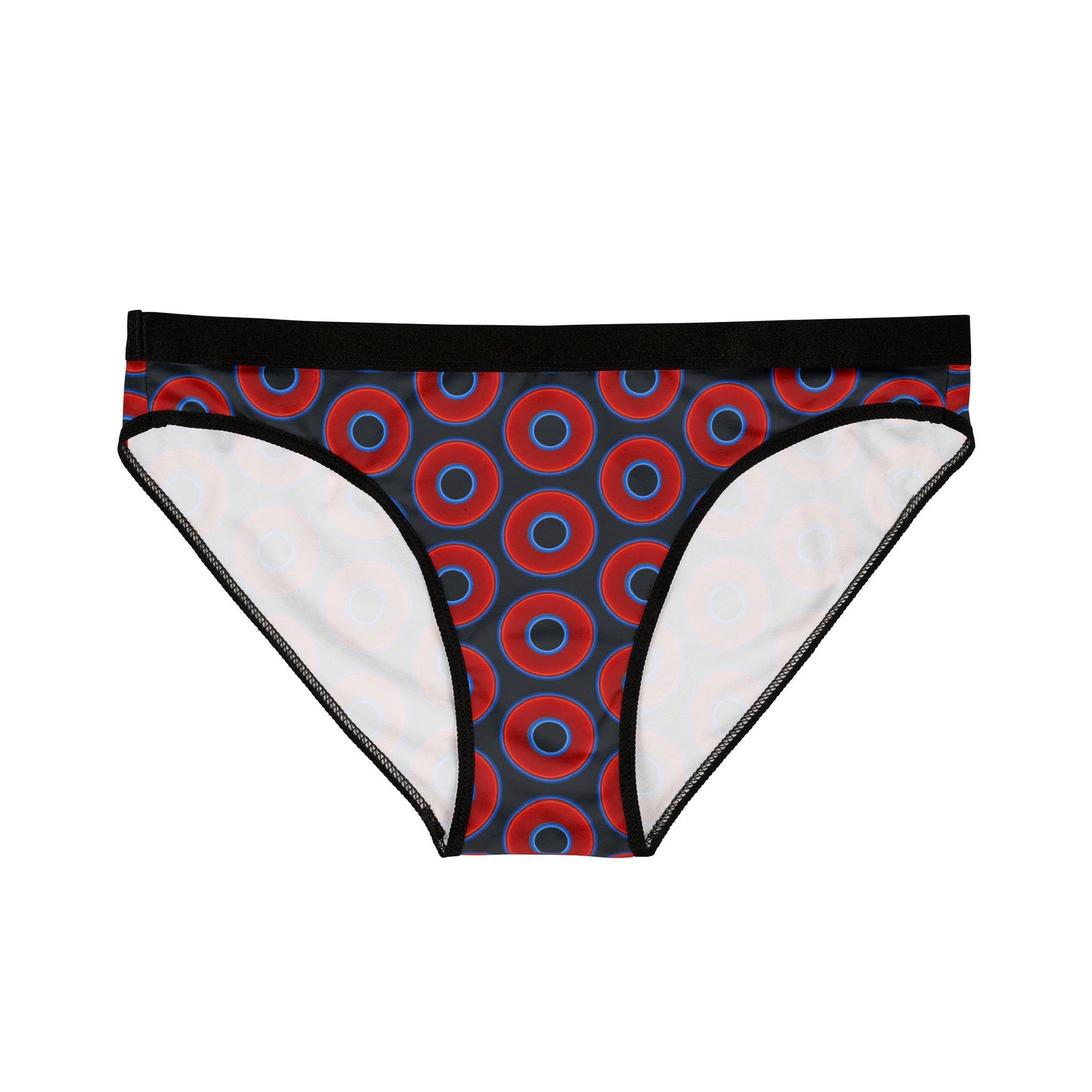 Lumpy Donut Underwear - vivid red donut print w/blue charcoal background