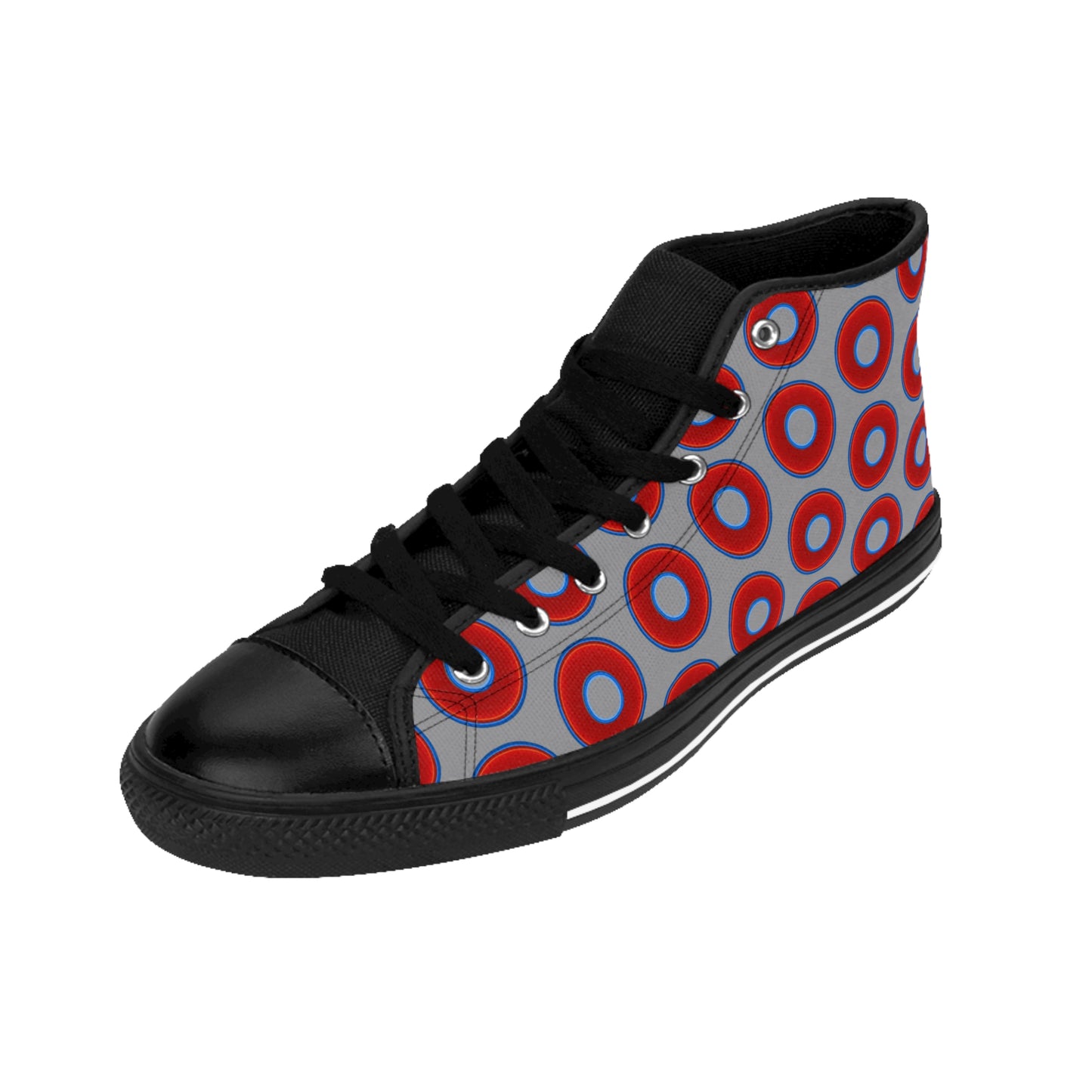Men's Cushiony Convectors - High Tops - red vivid donuts w/gray background