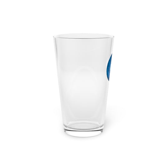 16oz Lumpy Pint Glass - "It's Ice... Cube's Pint Glass" - variant 2 - blue cubed donut