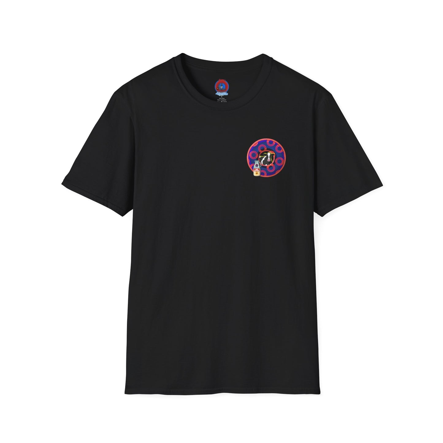 Classic Donut Tee - Unisex Soft-Style - "Beefy Wooked Cream - YEMSG Donut" - electric blue/red rustic paradox donut