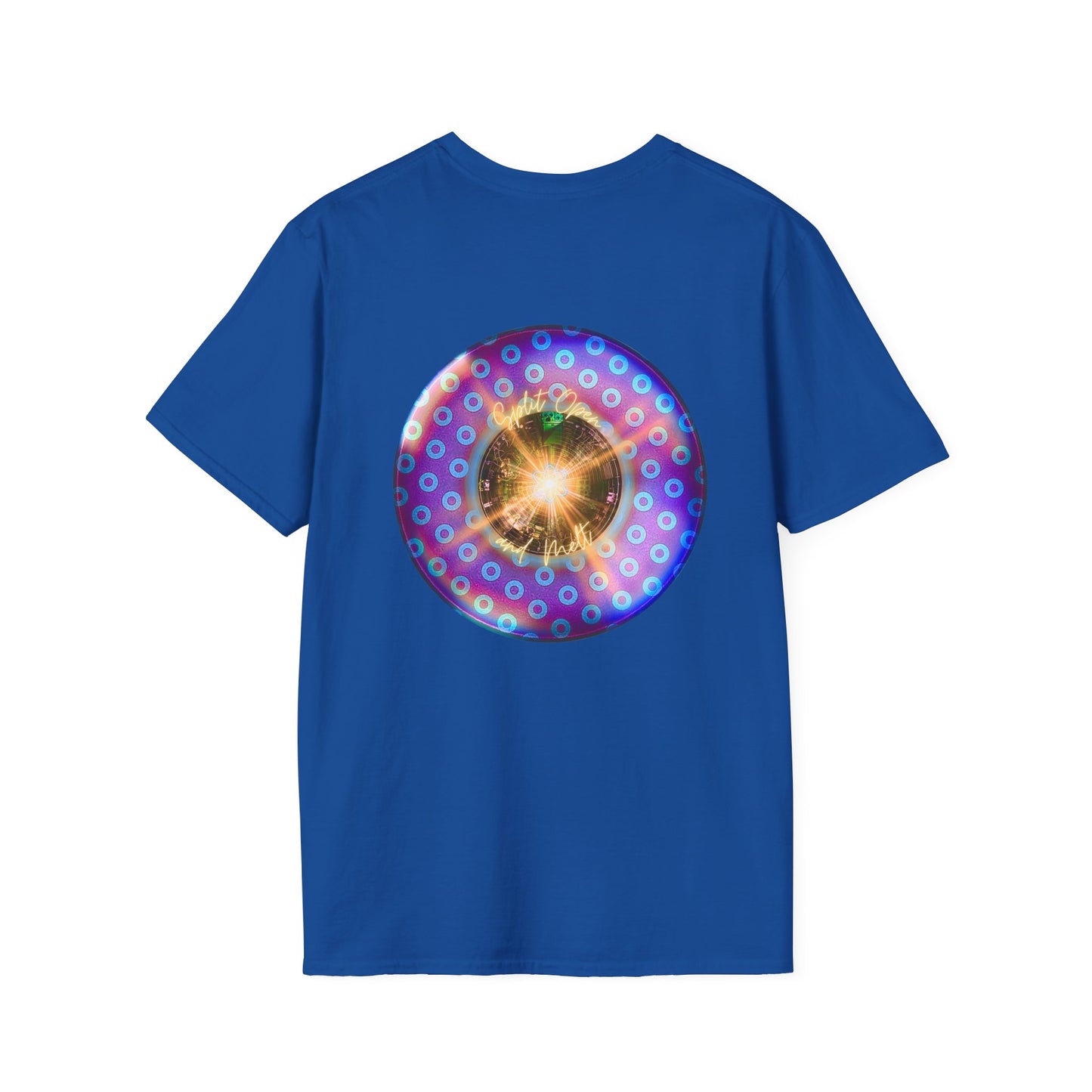 Classic Donut Tee - Unisex Soft-Style - "Donut Melts" - purple/blue paradoxical donut