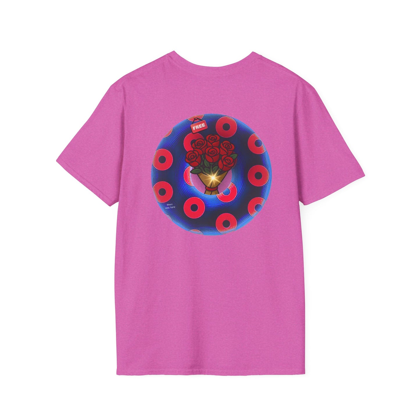 Classic Donut Tee - Unisex Soft-Style - "Donuts of Phreedom" - red/blue paradoxical blimpy donut