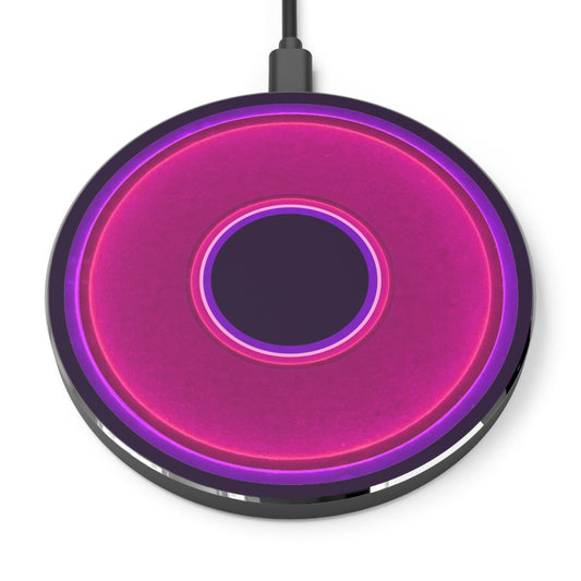 The Flow - Wireless Lumpy Donut Chargers - vivid magenta donut w/midnight purple background