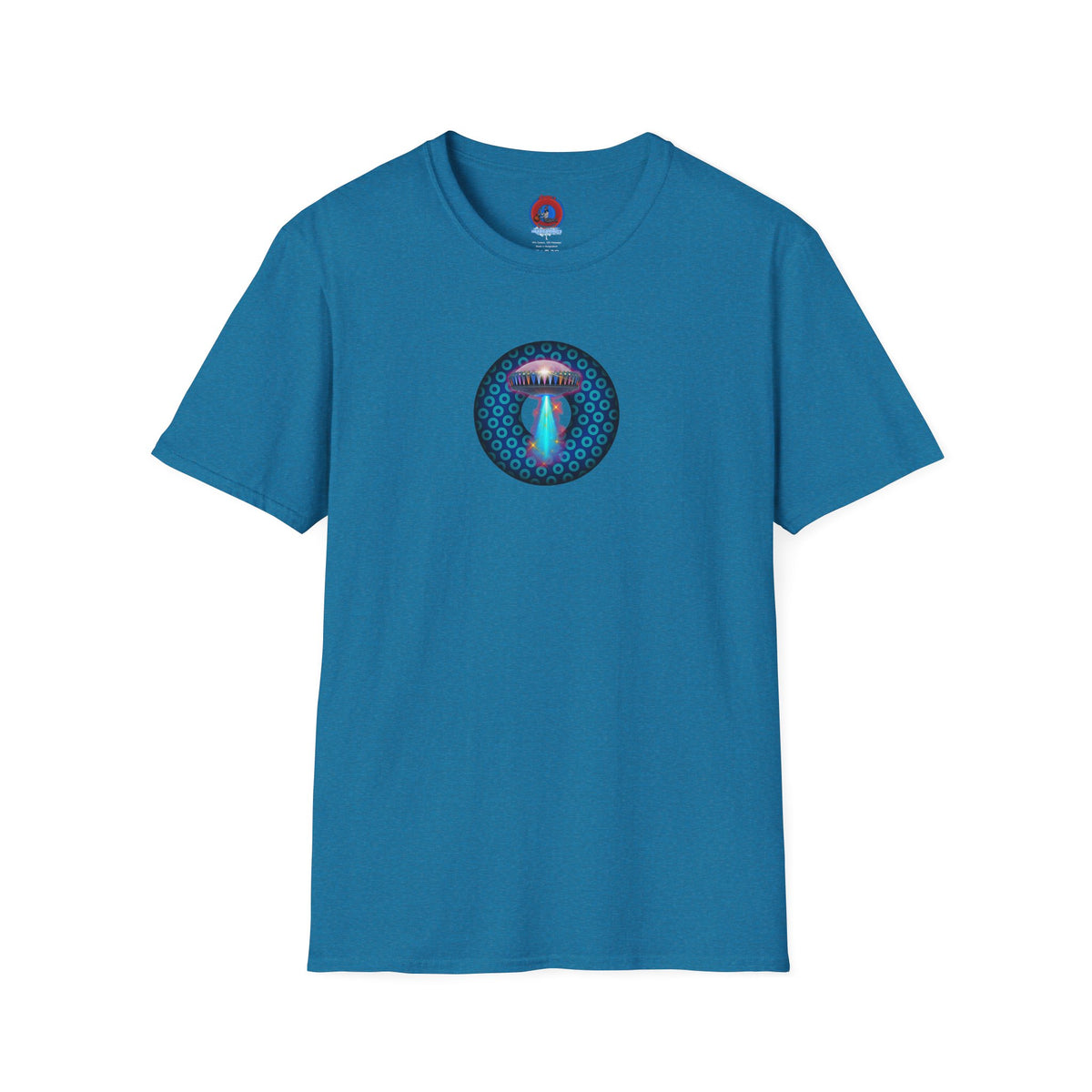 Classic Donut Tee - Unisex Soft-Style - "Donuts now Served on the Mothership" - series 1.0  - variant 3  - blue/light blue donut