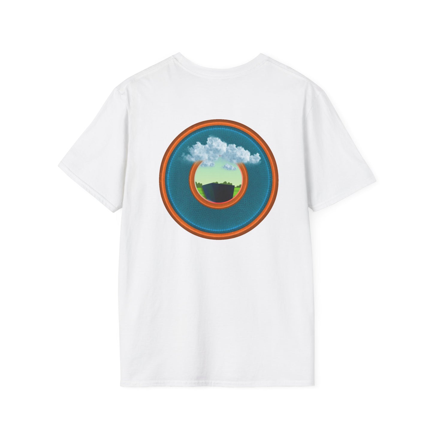 Classic Donut Tee - Unisex Soft-Style - "Got Rhombus?" - series 1.0  - variant 3 - aquamarine/orange donut