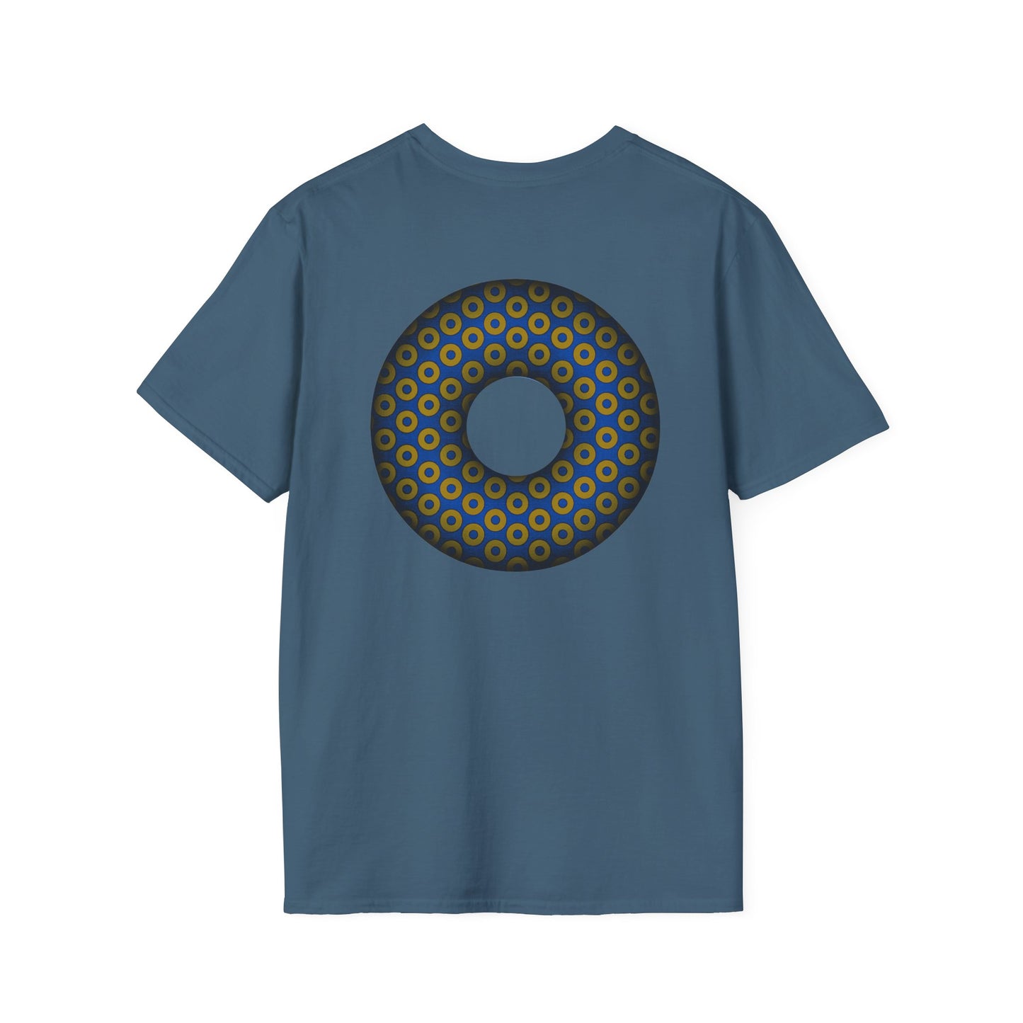 Plain Donuts/Unisex Soft-Style - "Plain Paradoxical Grided Donuts" - bronze/dark blue donuts