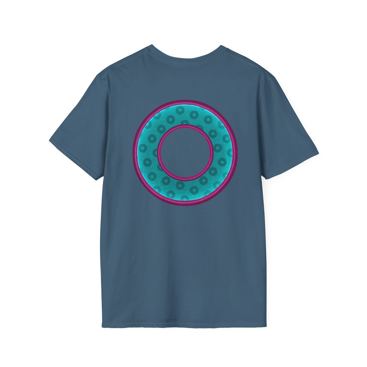 Plain Donuts/Unisex Soft-Style - "Plain Wide Mouthed Paradoxical Donuts" - teal/purple donuts