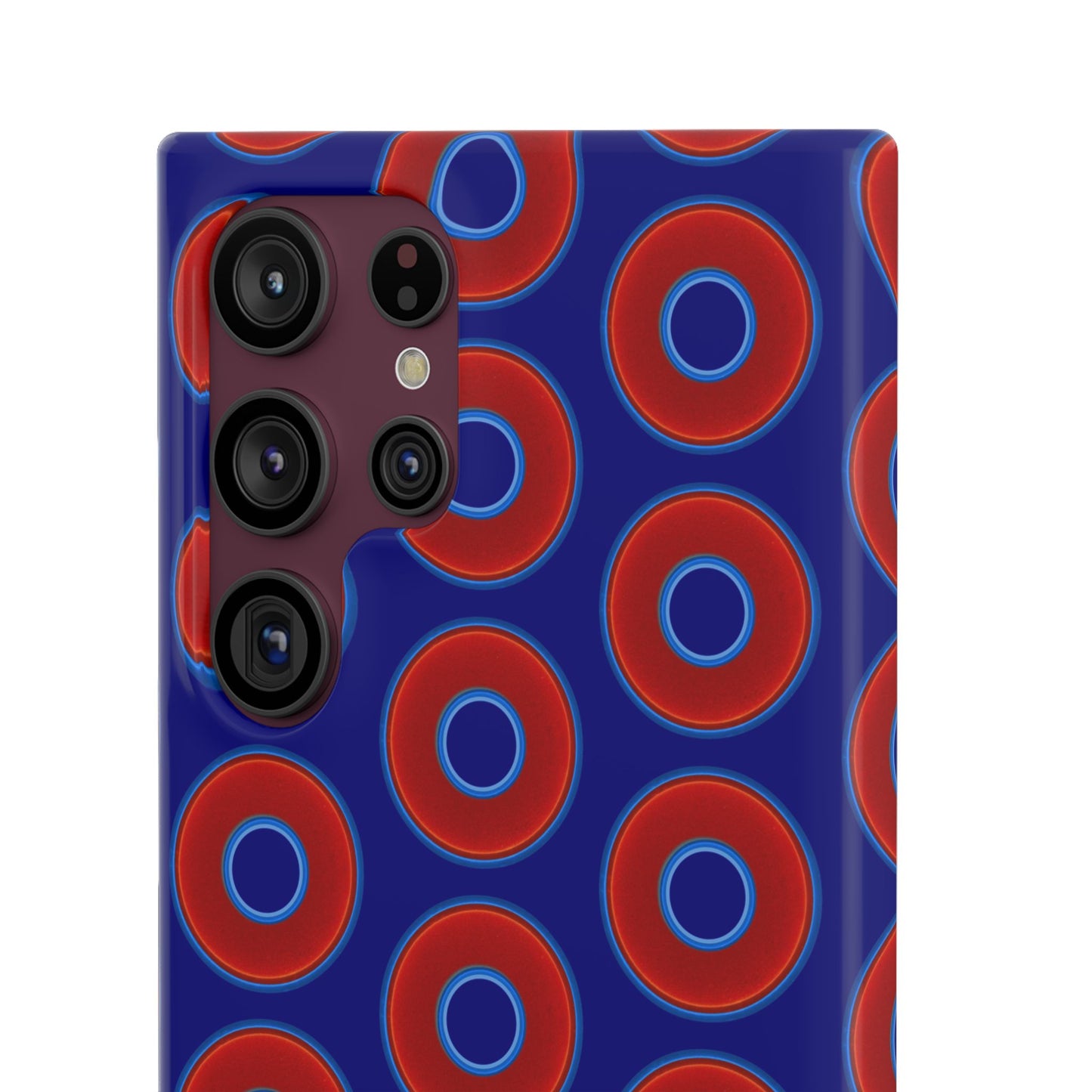 Lumpy Donut Snap Case - red vivid donut print w/vivid navy blue background