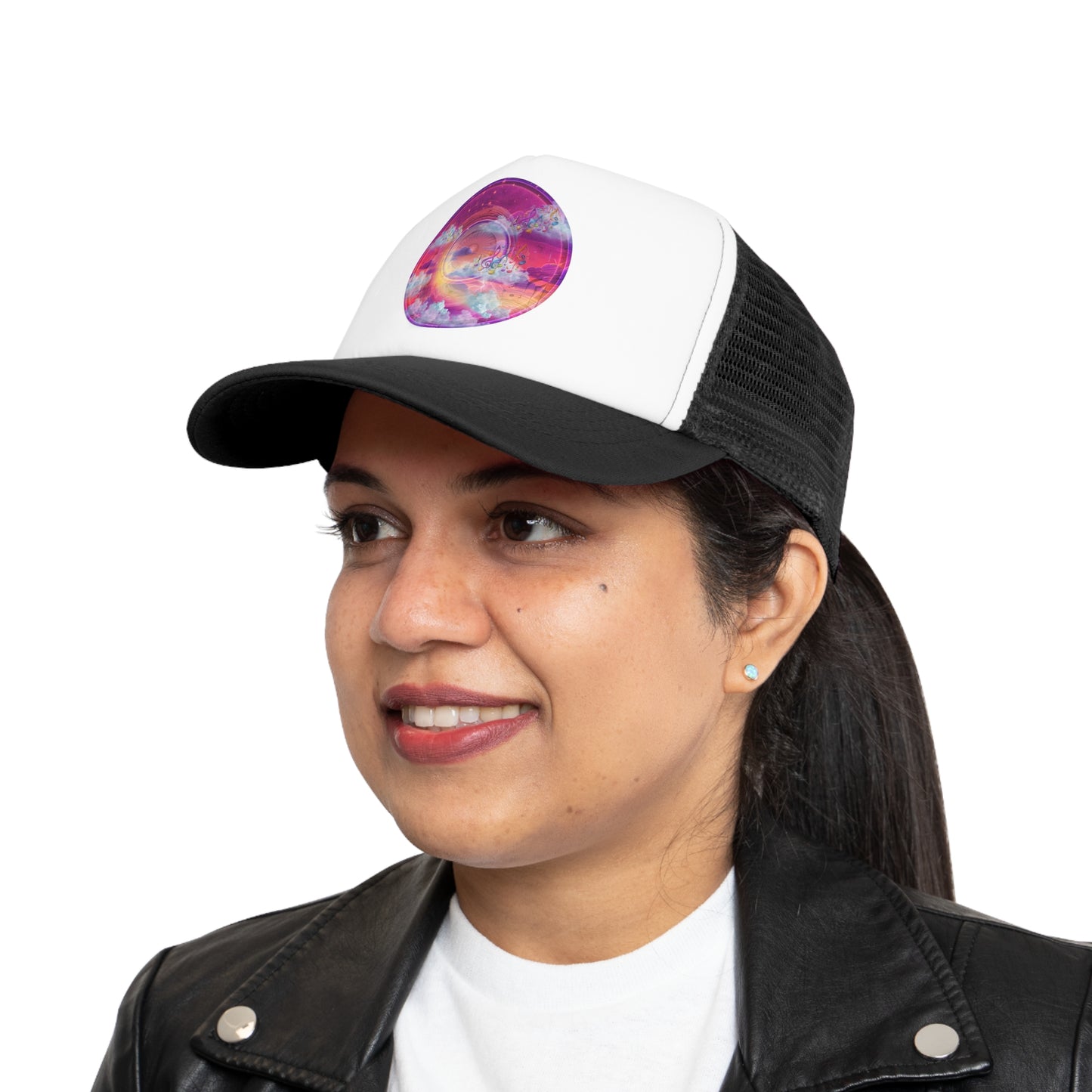 Lumpy Trucker Hat - "Conjurers of Donuts" - purplish/magenta donut