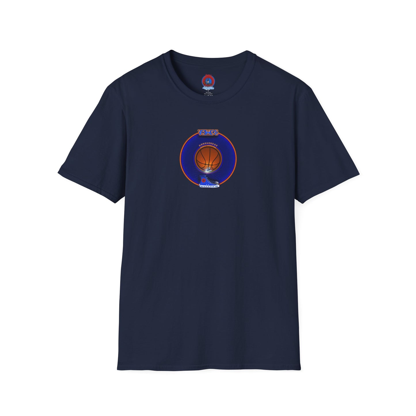 Classic Donut Tee - Unisex Soft-Style - "Diedrich Knickerbocker's Donut" - vivid blue/orange donut - variant 1