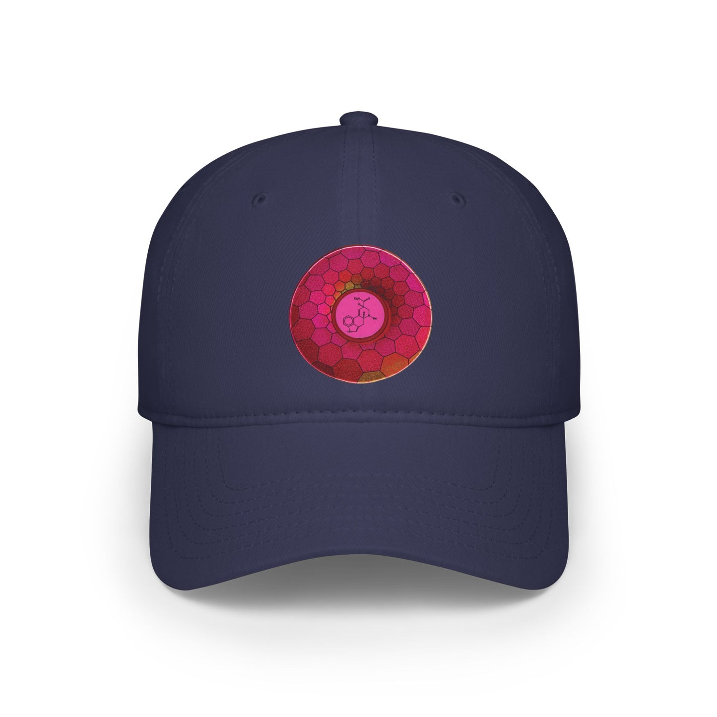 Lumpy Donut Baseball Cap - "Dr. Albert Hofmann" - variant 1 - magenta hexadonut w/